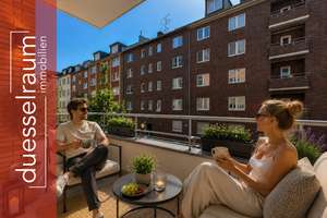 Unterbilk: Zuhause mit Aussicht: 4 Zimmer, 2 Balkone & Blick auf den Rheinturm
