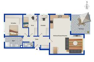 Exklusive barrierefreie 4-Zimmer-Wohnung –In begehrter Lage von Dortmund-Gartenstadt – Die vollständige Adresse der Immobilie erhältst du vom Anbieter., 44141 Westfalendamm, Dortmund – Vorschaubild 11