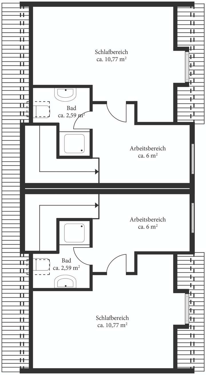 Grundriss Dachgeschoss beid...