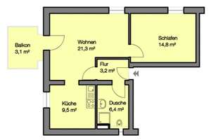 !! nur mit WBS 2 !! - Schöne 2 Zimmer Wohnung mit Balkon im Norden von Nürnberg – Chemnitzer Str. 20, 90491 Schoppershof, Nürnberg – Vorschaubild 9