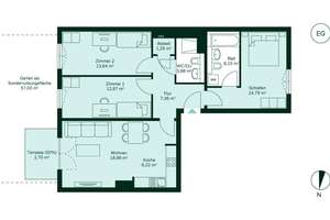 Erdgeschosswohnung mit Terrasse, eigenem Gartenanteil und zwei Bäder – Lichtenrader Damm 237, 12305 Lichtenrade, Berlin – Vorschaubild 9