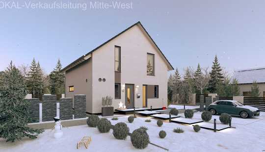 Bild von Viel Offenheit bei kompakten Grundriss clever Wohnen mit OKAL Winterzauber