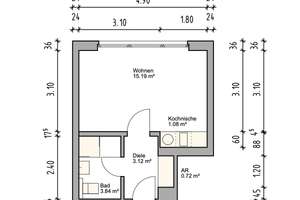 Zentral gelegenes 1-Raum-Apartment attraktiv vermietet – Die vollständige Adresse der Immobilie erhältst du vom Anbieter., 40227 Oberbilk, Düsseldorf – Vorschaubild 10