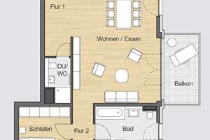 HOCHWERTIGE 3-RAUM-WOHNUNG MIT PARKETT, FUSSBODENHEIZUNG UND TOP-BÄDERN ***** – Am Wildpark  30, 40629 Ludenberg, Düsseldorf – Vorschaubild 12
