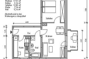 Schöne, individuelle 2-Zimmer-Wohnung! – Wieckestr. 5, 1237 Reick, Dresden – Vorschaubild 1