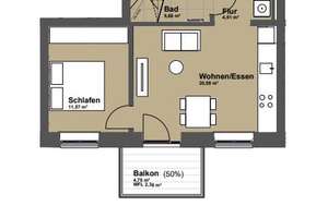 KRONSRODE | NEUBAU | Moderne 2-Zimmer-Wohnung mit Balkon und Einbauküche (optional) – Rosalind-Franklin-Allee  22, 30539 Bemerode, Hannover – Vorschaubild 7