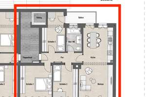 Großzügige 4-Zimmer-Wohnung ca. 90 m² mit Balkon  und 35 m² Wohn-/Essbereich in München-Pasing – Steinerweg 12, 81241 Pasing, München – Vorschaubild 3