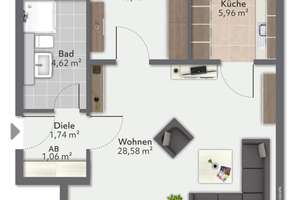 Charmante 2‑Zimmer‑Wohnung mit Loggien‑Duo in München – Die vollständige Adresse der Immobilie erhältst du vom Anbieter., 81927 Johanneskirchen, München – Vorschaubild 7
