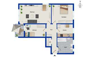 Moderne, vermietete 3-Zimmer-Eigentumswohnung in Augsburg-Hochzoll – Die vollständige Adresse der Immobilie erhältst du vom Anbieter., 86163 Hochzoll-Süd, Augsburg – Vorschaubild 15