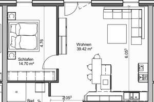Moderne 2-Zimmer-Neubauwohnung mit Terrasse & hochwertiger Einbauküche  – Glatzer Straße 15, 49086 Darum/Gretesch/Lüstringen, Osnabrück – Vorschaubild 3