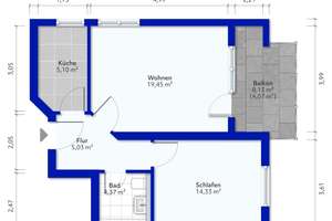 Gepflegte 2-Zimmerwohnung mit Balkon, Tiefgaragenstellplatz und Aufzug in Stuttgart-Zuffenhausen – 70435 Zuffenhausen-Schützenbühl, Stuttgart – Vorschaubild 9
