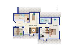 Vermietete 3-Zimmer-Dachgeschosswohnung in Augsburg-Göggingen – Die vollständige Adresse der Immobilie erhältst du vom Anbieter., 86199 Göggingen-Süd, Augsburg – Vorschaubild 12