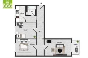 Geräumige Erdgeschosswohnung mit Balkon – Parkstr. 10, 9120 Kapellenberg, Chemnitz – Vorschaubild 5