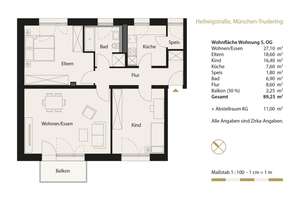 Erstbezug nach Kernsanierung: Großzügige 3-Zimmer-Wohnung mit Balkon in München-Trudering - WE 5 – 81825 Waldtrudering, München – Vorschaubild 16