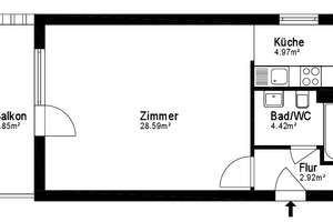 leere 1-Zi. Wohnung in Mainz Mombach – Am Lemmchen 13, 55120 Mombach, Mainz – Vorschaubild 4