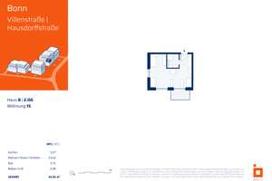 B15: Gut geschnittenes 1-Zimmer-Apartment im 2. OG mit Balkon – Hausdorffstraße 348, 53129 Dottendorf, Bonn – Vorschaubild 4