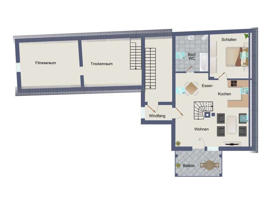 Obergeschoss Hinterhaus und Ne