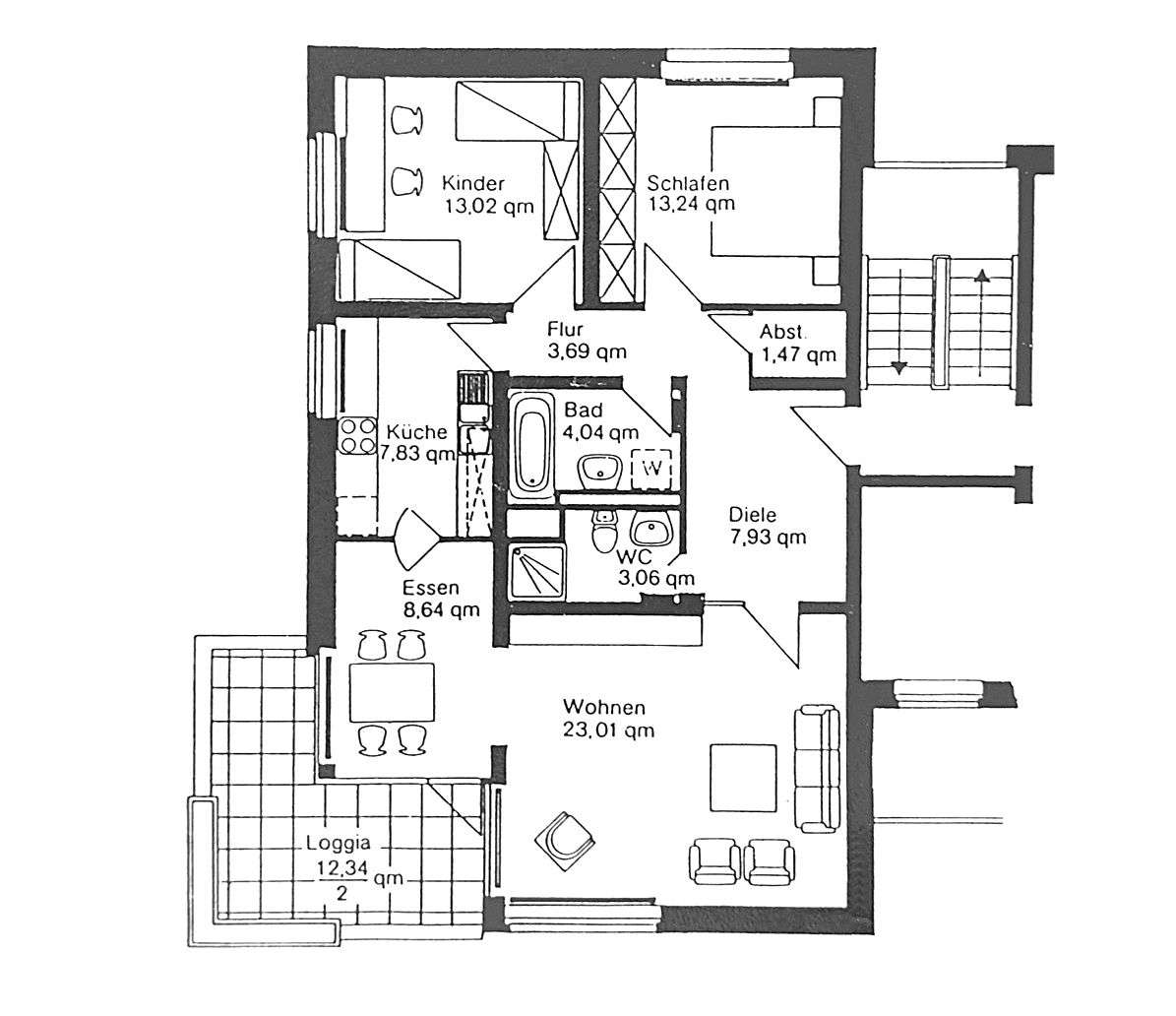 3 Zimmer Wohnung mit großem Balkon in Arnum, Hannover Kreis – Bild 2