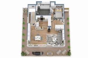 Exklusives Penthouse mit Dachterrasse, hochwertiger Möblierung und Carportstellplatz – Die vollständige Adresse der Immobilie erhältst du vom Anbieter., 26123 Bürgeresch, Oldenburg (Oldenburg) – Vorschaubild 12
