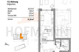Garten - Loftwohnung mit überdurchschnittlicher Raumhöhe, herrl.Terasse, Neubau, Kapitalanl. oder SB – Randersackerer Str. 46 a/b, 97072 Sanderau, Würzburg – Vorschaubild 6