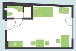 1-Zimmer Apartment für Studenten und Auszubildende, möbliert, Einbauküche, im Univiertel – Die vollständige Adresse der Immobilie erhältst du vom Anbieter., 86159 Universitätsviertel, Augsburg – Vorschaubild 9
