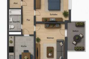 Moderne, helle und geräumige 2-Zimmer-Wohnung zu vermieten. – Krokodilweg 40, 70499 Bergheim, Stuttgart – Vorschaubild 18