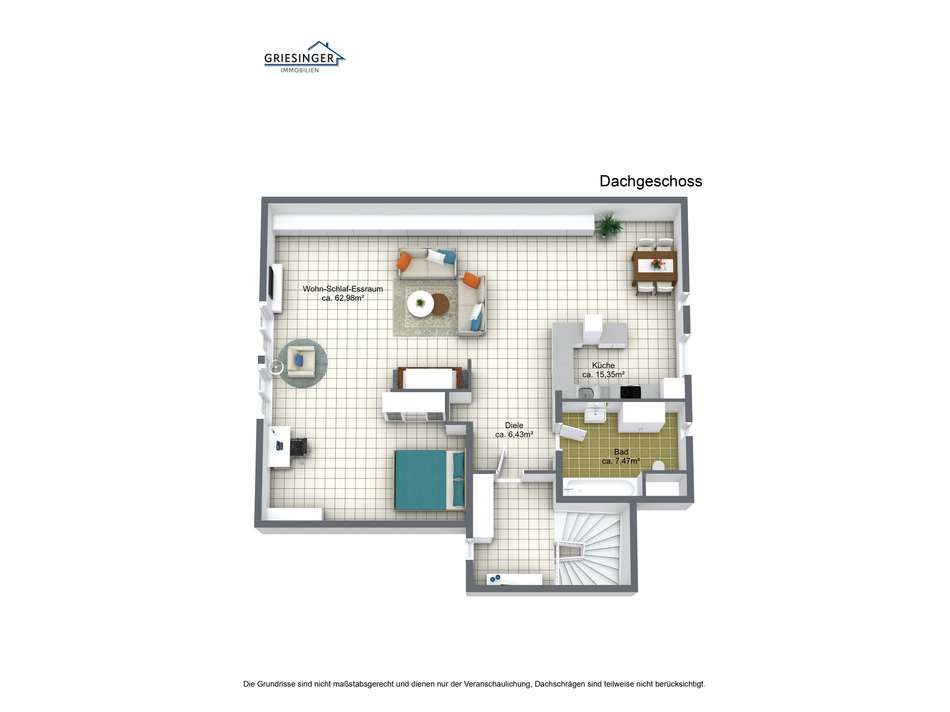 Dachgeschoss - 3D Grundriss