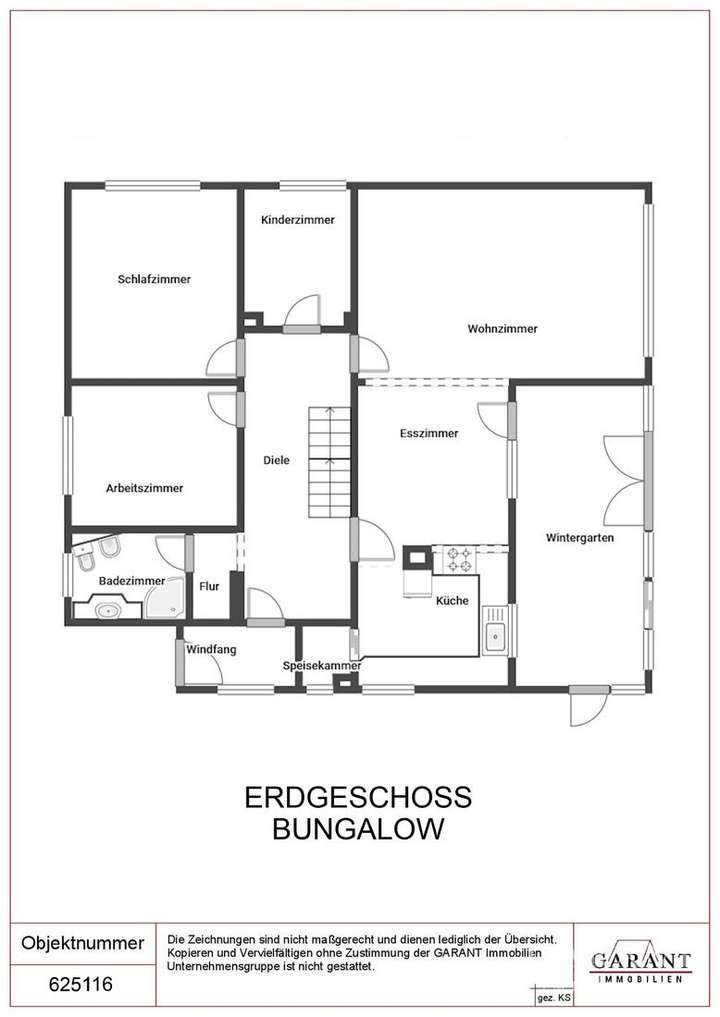 Grundriss Erdgeschoss Bungalow