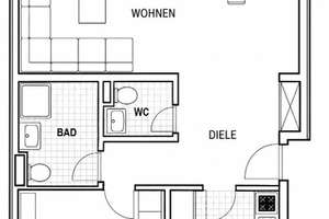 ELEGANTE 2 RAUM WOHNUNG & PKW-STELLPLATZ IN BESTER LAGE – Die vollständige Adresse der Immobilie erhältst du vom Anbieter., 40547 Niederkassel, Düsseldorf – Vorschaubild 2