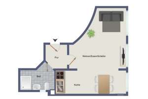 Möbliertes 1-Zimmer-Apartment in Karlsruhe zu vermieten  – Bachstraße 49, 76185 Mühlburg, Karlsruhe – Vorschaubild 26