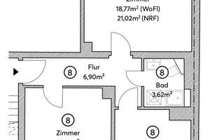 Helle 2-Zimmer Wohnung im 4. OG mit Balkon in Nürnberg-Gostenhof – Die vollständige Adresse der Immobilie erhältst du vom Anbieter., 90443 Gostenhof, Nürnberg – Vorschaubild 10