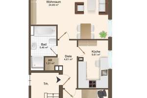 Modernes Wohnen nach Sanierung: Helle 2,5-Zimmer-Wohnung mit Balkon & Komfortausstattung – Holzstraße 90, 44869 Eppendorf, Bochum – Vorschaubild 1