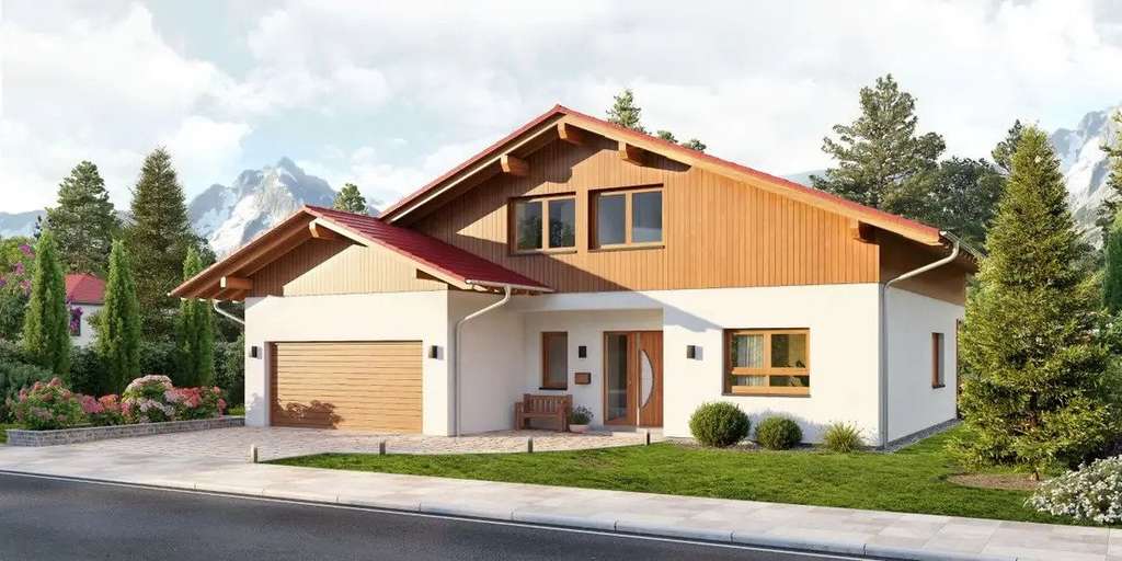 Ein perfektes Haus mit einer Doppelgarage ! Inklusive einen Grundstück berechnet !