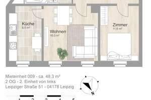 2‑Zimmer‑Wohnung in gut angebundener Lage von Leipzig‑Böhlitz‑Ehrenberg – Leipziger Str. 51, 4178 Böhlitz-Ehrenberg, Leipzig – Vorschaubild 5