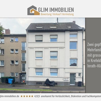 Zwei gepflegte Mehrfamilienhäuser
mit grossem Garten in Krefeld-Inrath