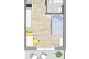 Für SchülerInnen, StudentInnen und Auszubildende - möbliertes Apartment mit Balkon – Firnhaberstr. 12a, 86159 Hochfeld, Augsburg – Vorschaubild 2