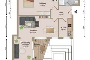 Großzügige 2-Zimmer-Wohnung mit überdachter Terrasse in ruhiger Lage direkt am Park – 86825 Bad Wörishofen – Vorschaubild 15