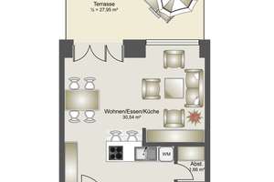 Bezugsfreies 1-Zimmer Loft mit ca. 28qm Terrasse I provisionsfrei I Fernwärme – Billy-Wilder-Promenade 44, 14167 Lichterfelde, Berlin – Vorschaubild 6