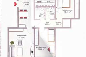 Moderne 3-Zimmer-Gartenwohnung mit überdachter Terrasse und Tiefgaragenstellplatz – Wolfsburg – Vorschaubild 14