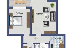 BN-Duisdorf. - 2 ZKB mit Balkon u. Panoramaausblick - – Schieffelingsweg 25, 53123 Duisdorf, Bonn – Vorschaubild 3