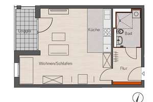 Schöne 1-Zimmer EOF Wohnung für die Einkommensstufe 2 mit Mietzuschuss - bitte Beschreibung lesen – Franz-Haas-Str. 3, 90491 St. Jobst, Nürnberg – Vorschaubild 7
