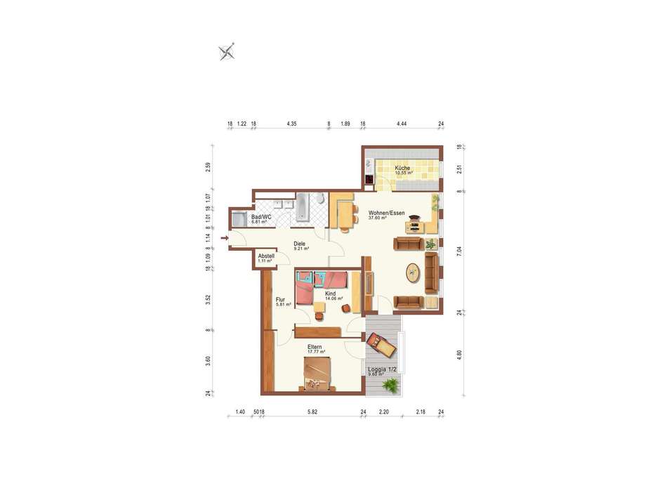 Wohnzimmer -Einrichtungsbeispi