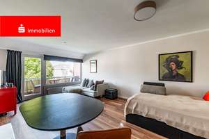 Frankfurt-Oberrad: Modernisierte Einzimmerwohnung mit Dachterrassenblick – möbliert, sofort bezie