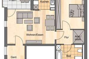 2 Raum-Wohnung mit Loggia, Badewanne+Dusche – Leibnizstr. 52, 7743 Zwätzen, Jena – Vorschaubild 7