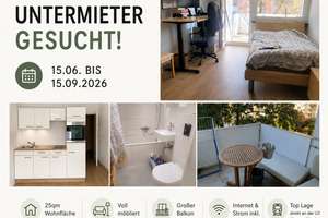 Möbliertes 27qm Zimmer am Bonner Platz mit großem Balkon