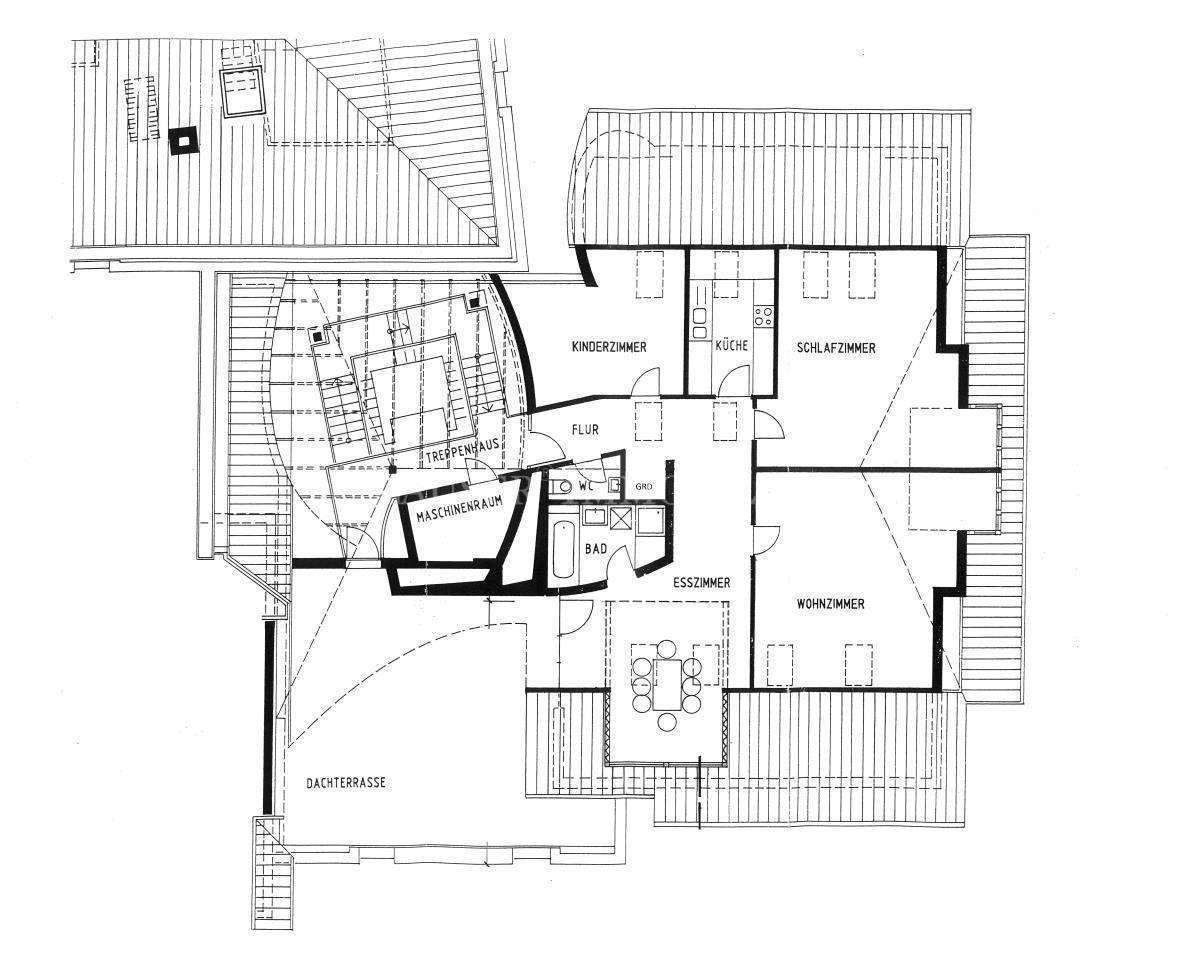 Riesige 3,5-Zimmer-Dachgeschoss-Wohnung (Fahrstuhl) mit Aussichtsterrasse in S-Möhringen - Foto 3