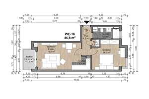 Attraktive 2 Zimmer-Wohnung im 1. OG mit Balkon – 63075 Bürgel, Offenbach am Main – Vorschaubild 3