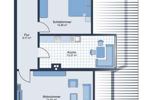 Schöne 2 Zi. Dachgeschoß-Wohnung mit wenig Schräge, Einbauküche und Balkon in ruhiger Lage – Die vollständige Adresse der Immobilie erhältst du vom Anbieter., 75180 Büchenbronn, Pforzheim – Vorschaubild 10