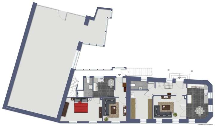 Erdgeschoss und 1. OG