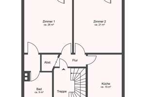 Wachmannquartier: ruhige 2 Zimmer Wohnung im 1. OG,  gr. Balkon m. Blick ins Grüne und Einbauküche – Die vollständige Adresse der Immobilie erhältst du vom Anbieter., 28209 Bürgerpark, Bremen – Vorschaubild 11
